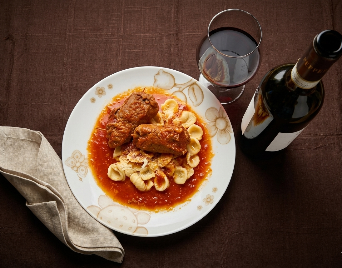 Orecchiette con Sugo di Brasciole