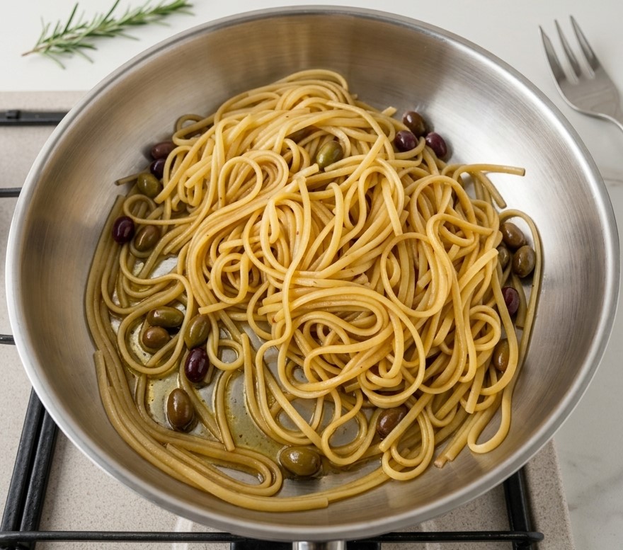 Pasta alle alici in mantecatura